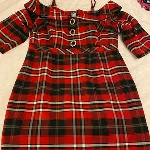Plaid black/red dress